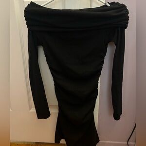 Zara Black Off-Shoulder Long Sleeve Dress